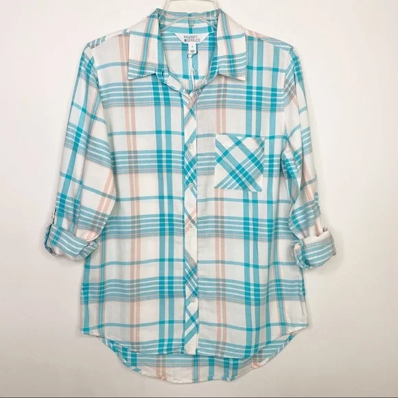 Stitch Fix l Market & Spruce Plaid Button Down Top - Picture 9 of 9